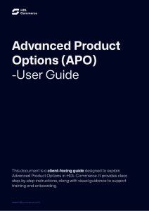 Advanced Product Options (APO) — användarguide