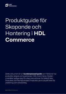 Skapa och hantera produkter i HDL Commerce