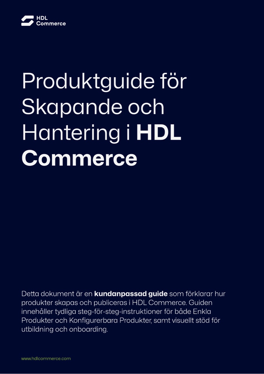 Skapa och hantera produkter i HDL Commerce