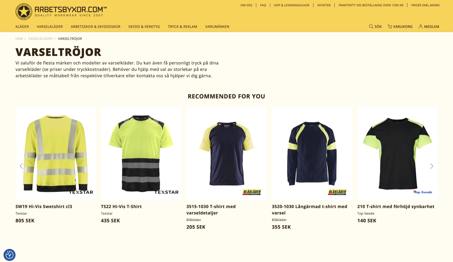 Arbetsbyxor.com – startsida