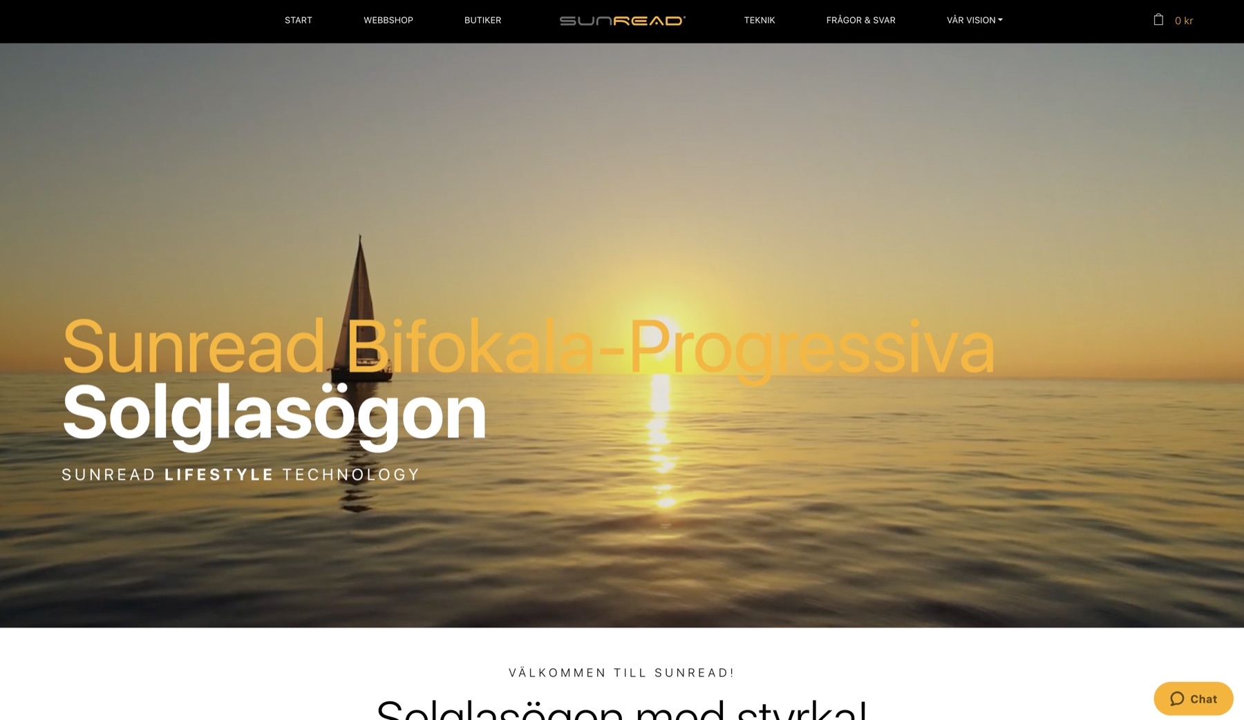 Sunread – startsida